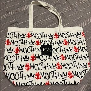 IGK Smooth Graphic Tote Bag in Red and Black